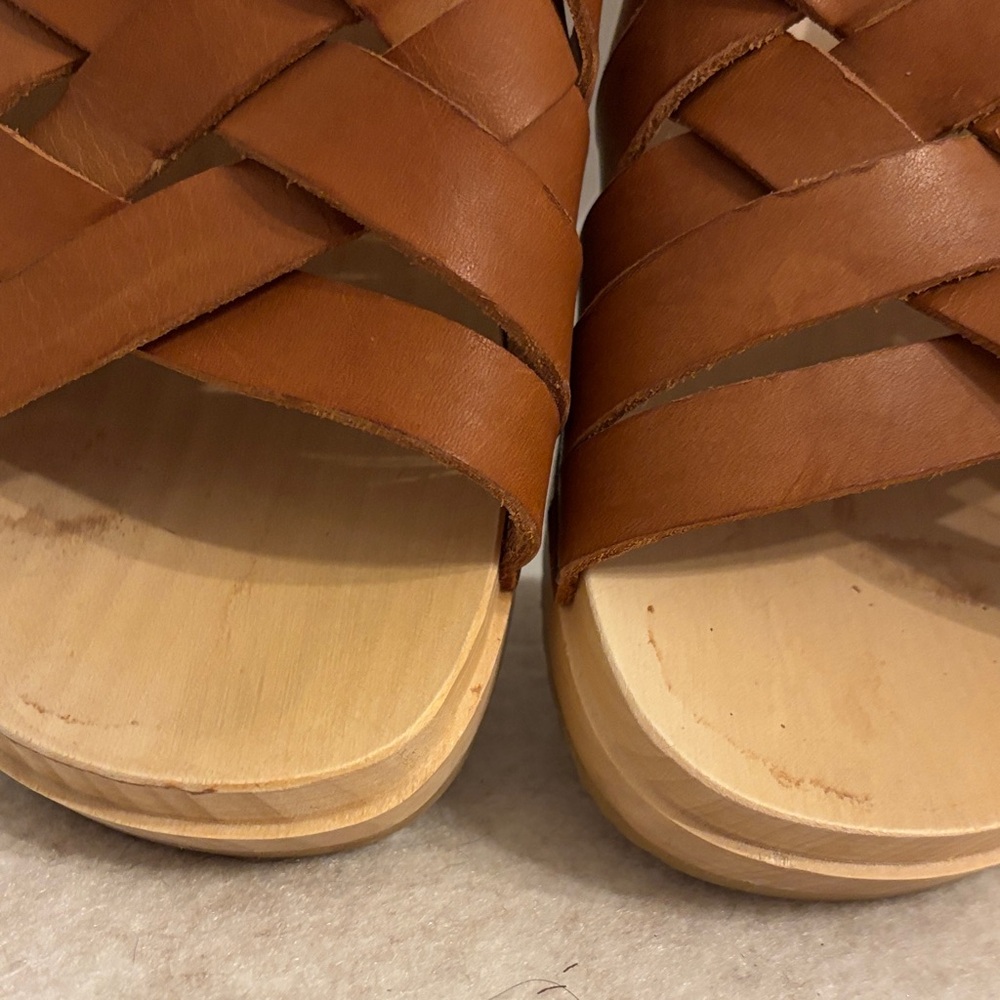 Swedish Hasbeens | Britta Clog Sandals in Nature | Size 10 - Picture 6 of 8
